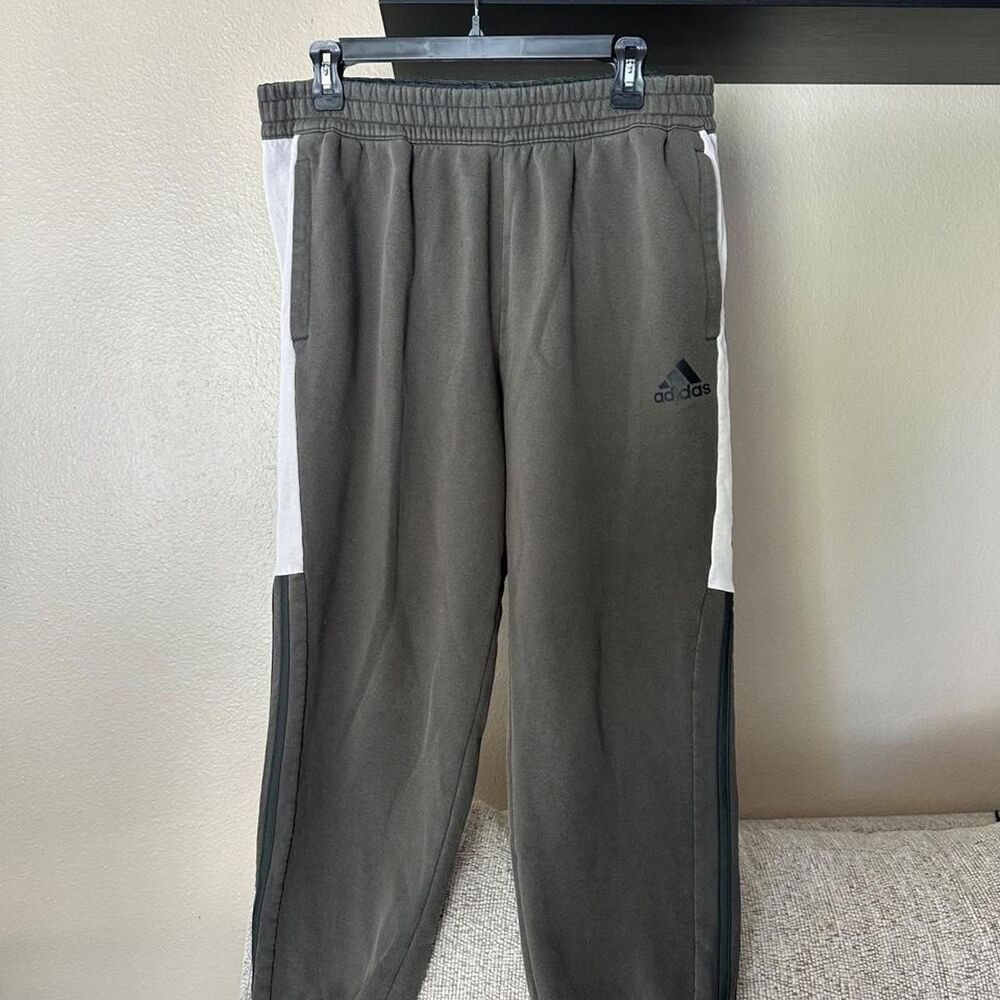 Adidas Men's Khaki and Green Joggers-tracksuits